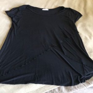 Double zero black drape top